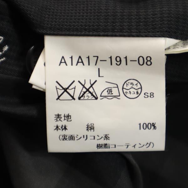 BURBERRY バーバリー 三陽商会 チェック柄 シルク トレンチコート L グレー系 メンズ