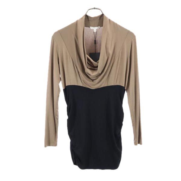 未使用 PAULE KA ポールカ 長袖 ロング カットソー 42 ブラウン×ブラック レディース