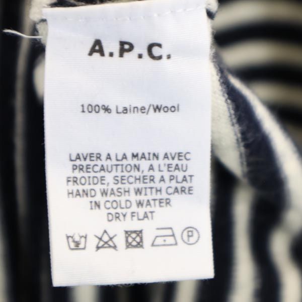 A.P.C. アーペーセー 長袖 ワンピース L 白×黒 レディース