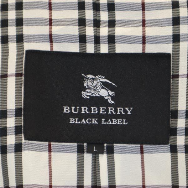 バーバリーブラックレーベル 三陽商会 ステンカラーコート L ブラック BURBERRY BLACK LABEL メンズ