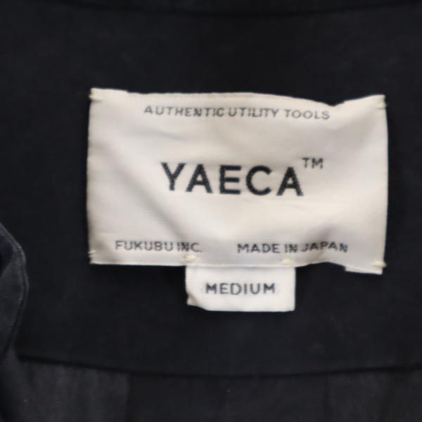 YAECA ヤエカ シルク 長袖 シャツ ワンピース M ネイビー系 レディース