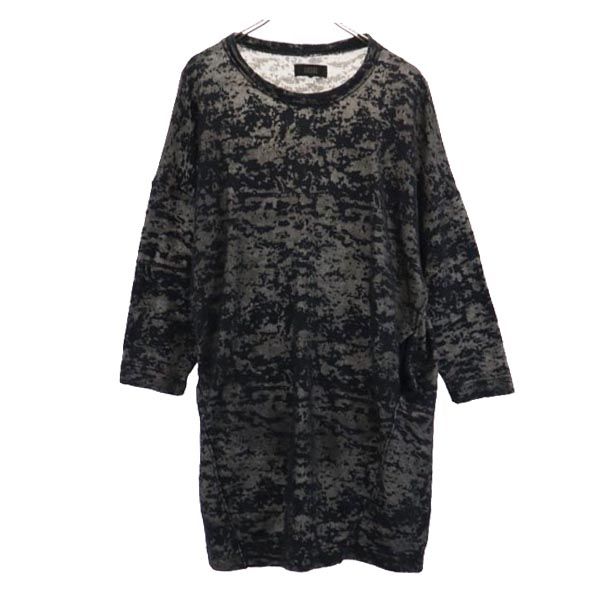 DIESEL ディーゼル 総柄 長袖 ワンピース S グレー系 レディース