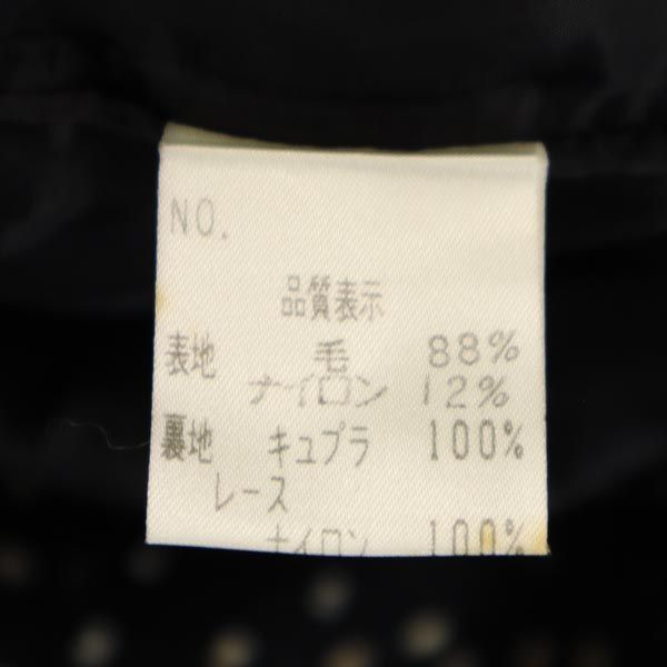 FOXEY フォクシー 日本製 ウールブレンド ドット柄 長袖 ワンピース 40 黒 レディース