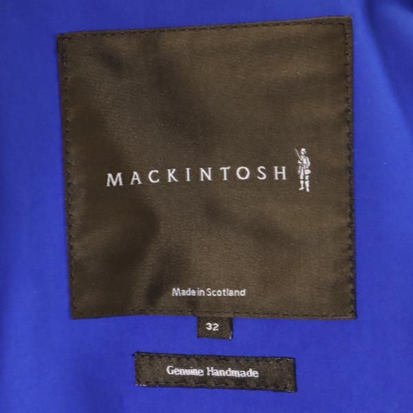 Mackintosh マッキントッシュ 英国製 ステンカラーコート 32 青 ゴム引き レディース