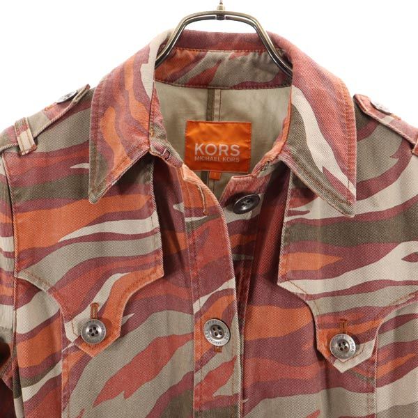 Michael Kors マイケルコース 総柄 トレンチコート S レッド系 レディース