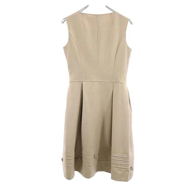 Rene ルネ 日本製 ウールブレンド ノースリーブ ワンピース 36 ベージュ系 フロントジップ レディース