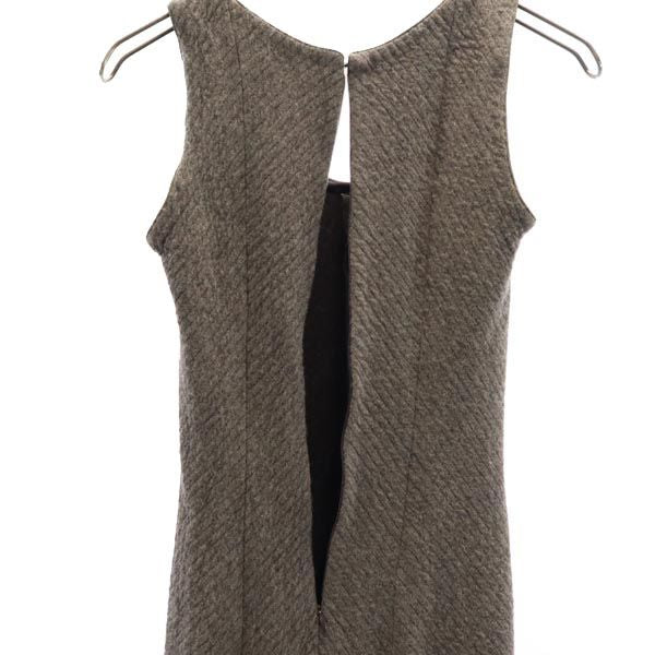 ARMANI COLLEZIONI アルマーニコレッツォーニ ウールブレンド ノースリーブ ニット ワンピース 40 ブラウン系 レディース