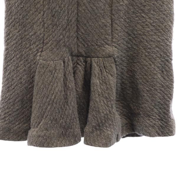 ARMANI COLLEZIONI アルマーニコレッツォーニ ウールブレンド ノースリーブ ニット ワンピース 40 ブラウン系 レディース