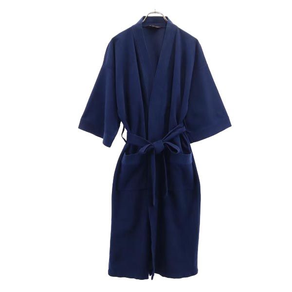 Sears シアーズ 70s ヴィンテージ 半袖 ベルベット調 ローブ コート F ネイビー メンズ