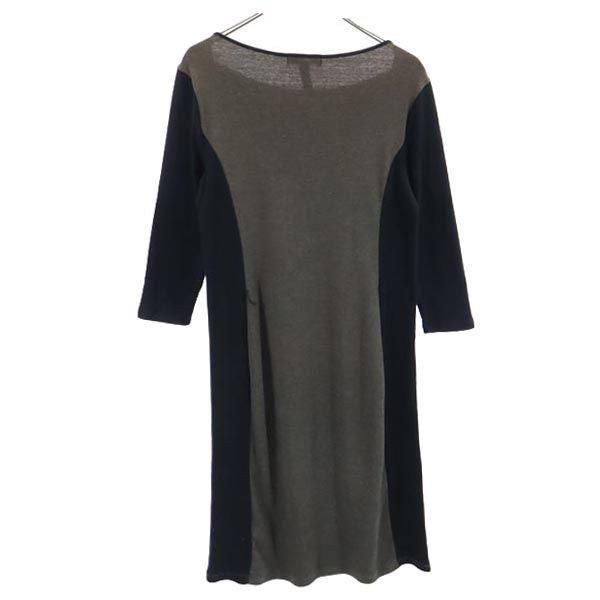 LAUREN RALPH LAUREN ローレンラルフローレン 7分袖 ワンピース M グレー系 レディース