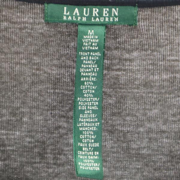 LAUREN RALPH LAUREN ローレンラルフローレン 7分袖 ワンピース M グレー系 レディース