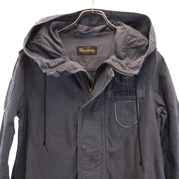 ヒステリック 日本製 ハーフジップ モッズコート FREE グレー系 HYSTERIC ミリタリー プルオーバー レディース