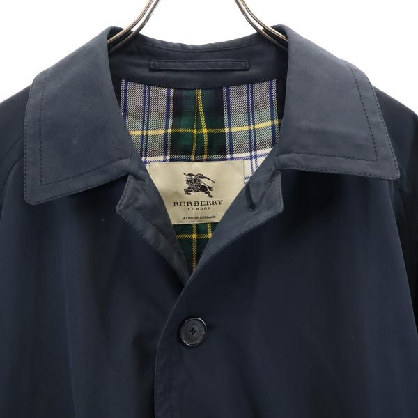 BURBERRY バーバリー 英国製 ステンカラーコート 50 ネイビー ウエストベルト メンズ