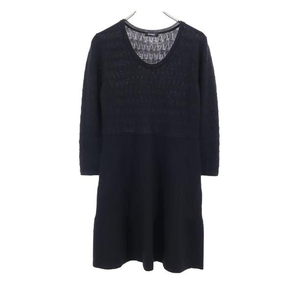 MAX&CO マックスアンドコー 長袖 レース切替 ワンピース M ブラック系 レディース