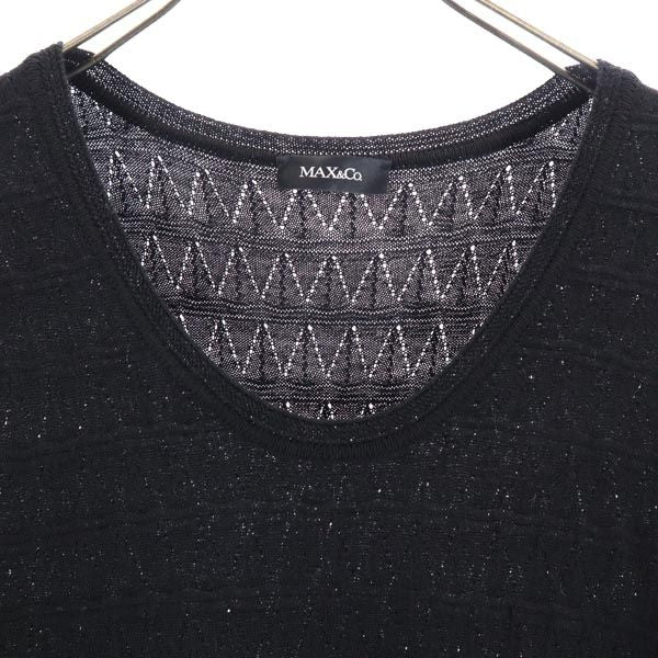 MAX&CO マックスアンドコー 長袖 レース切替 ワンピース M ブラック系 レディース