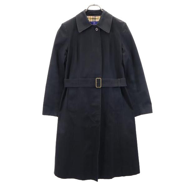 BURBERRY BLUE LABEL バーバリーブルーレーベル 90s オールド ステンカラーコート 38 黒 レディース