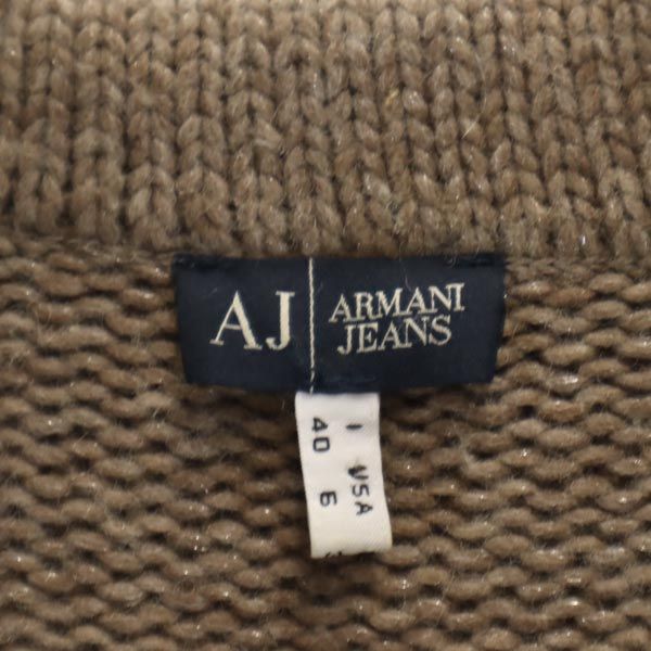 ARMANI JEANS アルマーニジーンズ ニット カーディガン USA6 ブラウン レディース