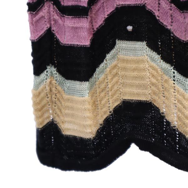 Missoni ミッソーニ イタリア製 ウールブレンド 総柄 長袖 ニット ワンピース 42 ベージュ系 レディース