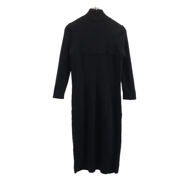 フォクシー 長袖 ニット ワンピース 40 ブラック系 FOXEY バックジップ レディース