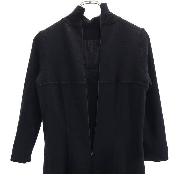 フォクシー 長袖 ニット ワンピース 40 ブラック系 FOXEY バックジップ レディース