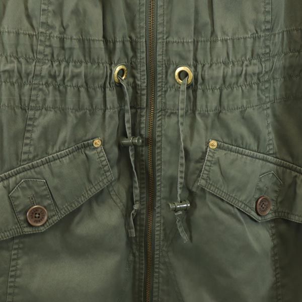ARMANI EXCHANGE アルマーニエクスチェンジ ミリタリー フェイクファー モッズコート Ｌ カーキ系 レディース