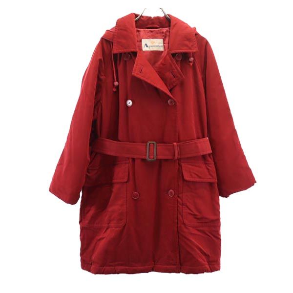 Aquascutum アクアスキュータム 日本製 トレンチコート 9 赤 薄中綿入 レディース