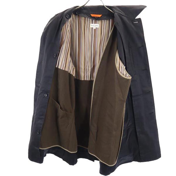 Paul Smith ポールスミス 日本製 ライナー付き ステンカラーコート L ブラック メンズ