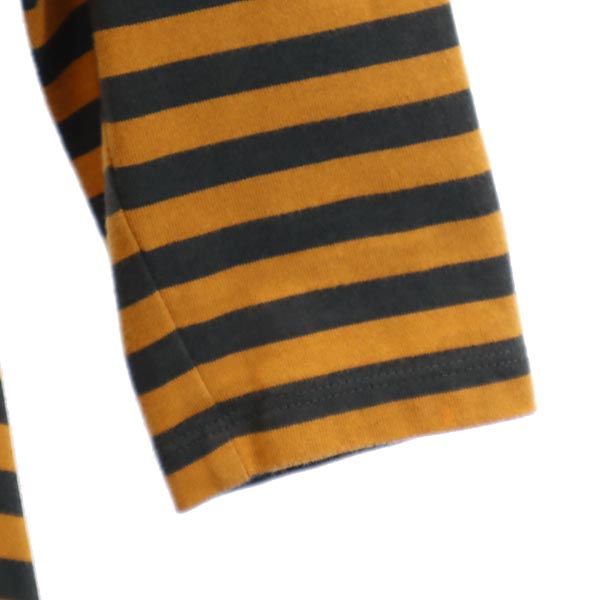 marimekko マリメッコ ボーダー柄 7分袖 Tシャツ ワンピース S キャメル×グレー レディース