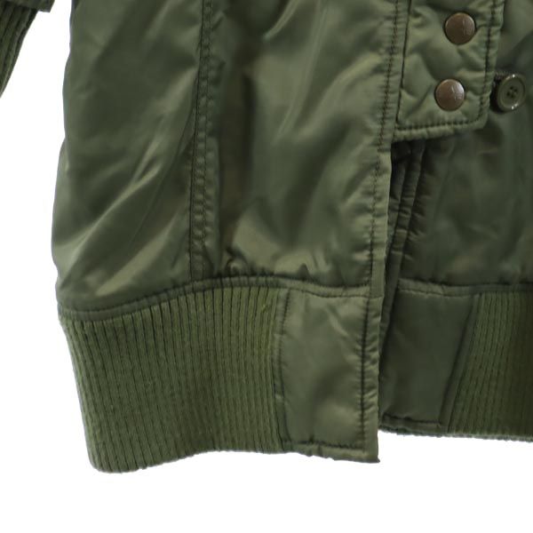 ALPHA INDUSTRIES アルファインダストリーズ リアルファー ミリタリー モッズコート M カーキ 裏キルティング レディース