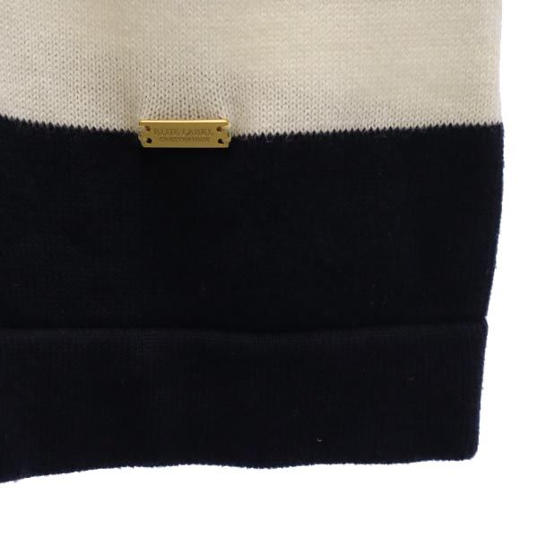 BLUE LABEL CRESTBRIDGE ブルーレーベルクレストブリッジ 三陽商会 ボーダー 長袖 ワンピース 38 白×黒 レディース