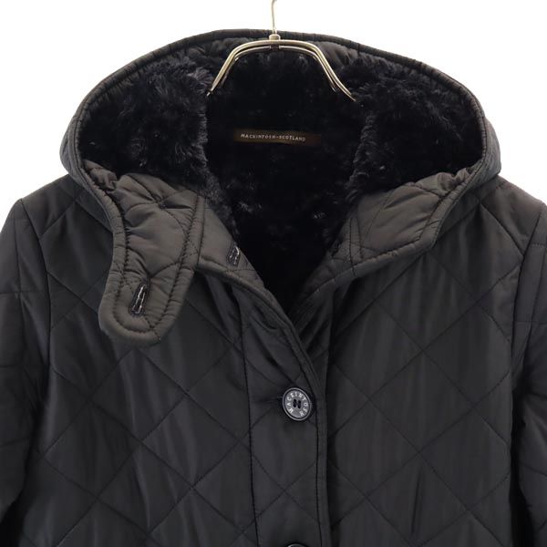 Mackintosh マッキントッシュ 英国製 ボア キルティングジャケット 36 ブラック レディース