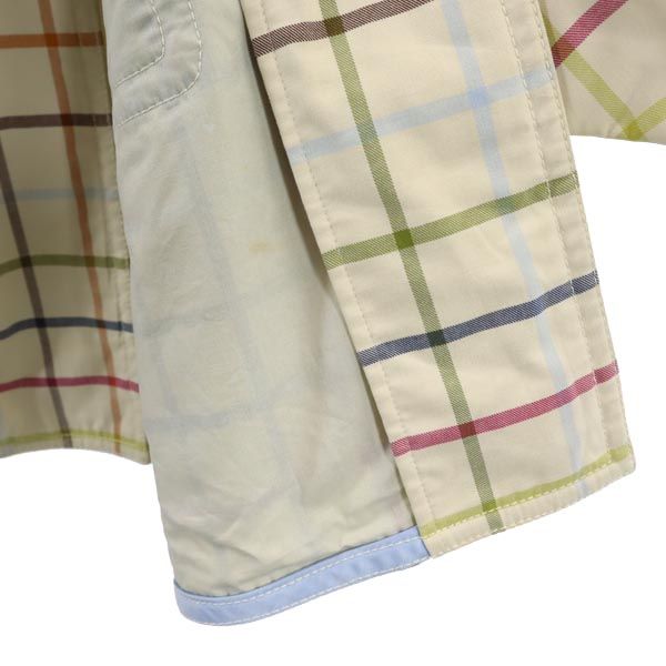 COACH コーチ コットン ロング チェック柄 ステンカラーコート 2 レディース