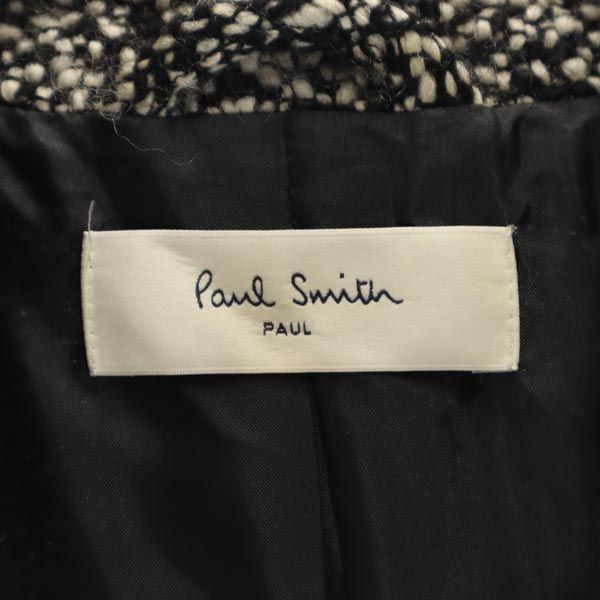 ポールスミス ツイード ステンカラーコート 38 ブラック系 Paul Smith レディース