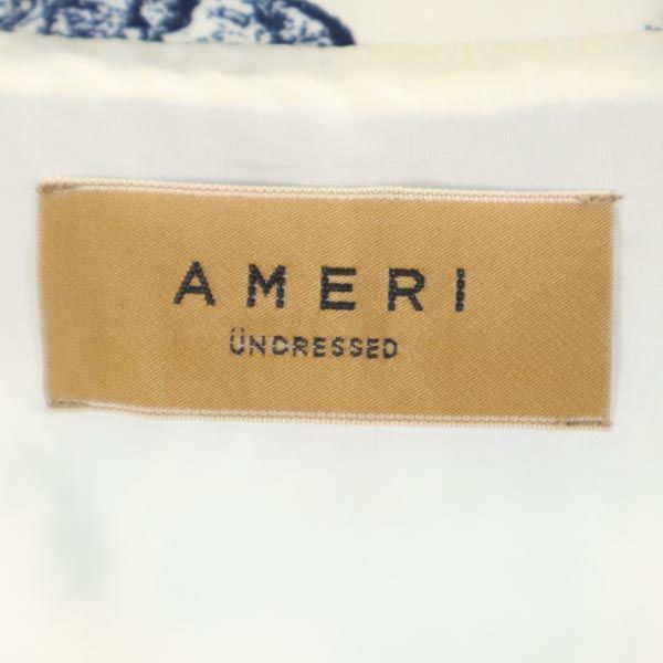AMERI UNDRESSED アメリ 総柄 長袖 シャツワンピース M ホワイト系 レディース