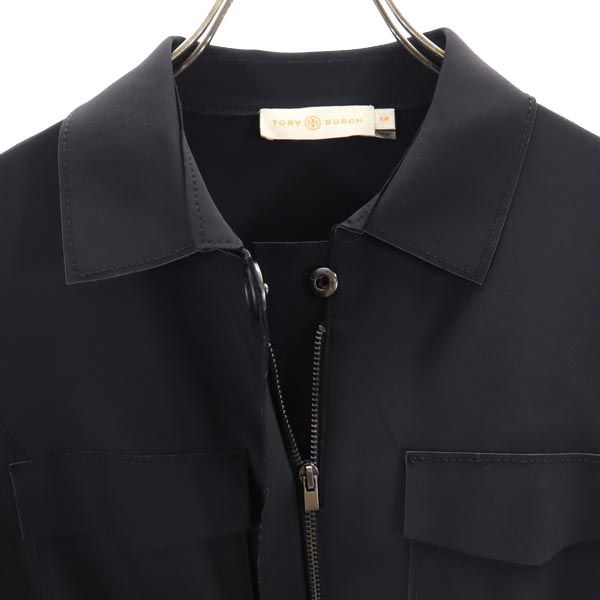Tory Burch トリーバーチ 長袖 ナイロン ワンピース S ブラック レディース