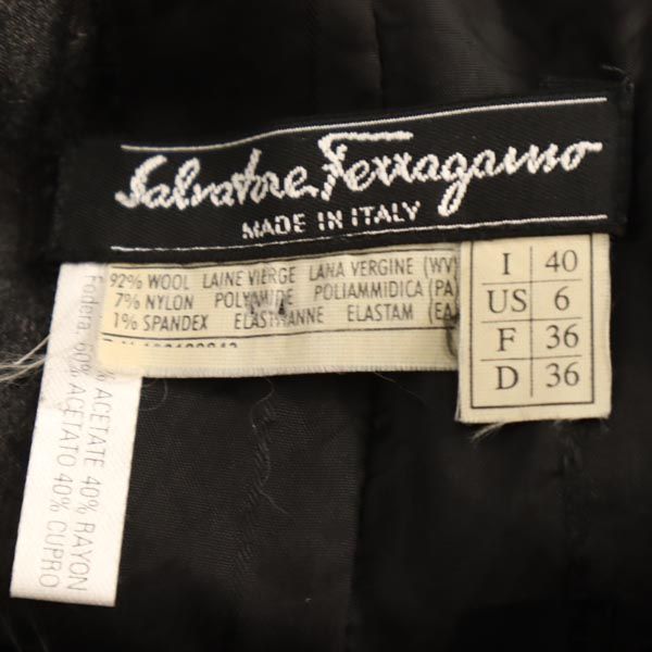 サルヴァトーレフェラガモ ウールブレンド キャミワンピース I40 グレー系 Salvatore Ferragamo レディース