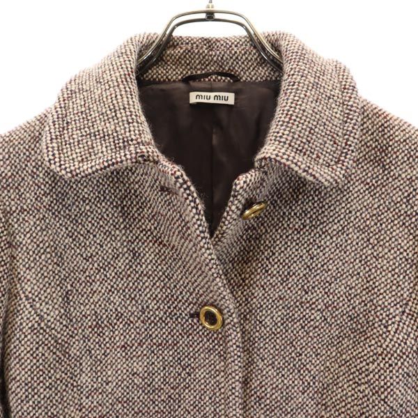 ミュウミュウ 長袖 ワンピース 38 ブラウン系 MIUMIU レディース