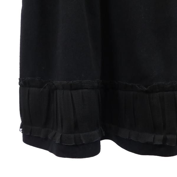 FOXEY フォクシー カシミヤブレンド 半袖 ワンピース 40 ブラック系 バックジップ レディース