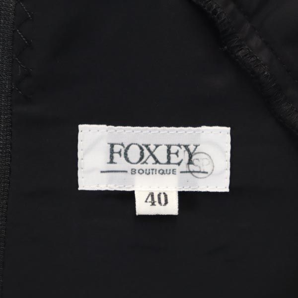 FOXEY フォクシー カシミヤブレンド 半袖 ワンピース 40 ブラック系 バックジップ レディース