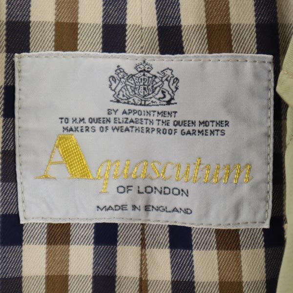 Aquascutum アクアスキュータム 英国製 ステンカラーコート ベージュ系 メンズ