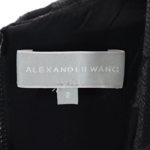 アレキサンダーワン USA製 ミニワンピース 2 黒×グレー Alexander Wang ジャンパースカート レディース