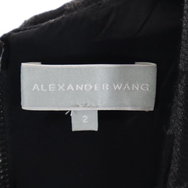 Alexander Wang アレキサンダーワン USA製 ノースリーブ ミニワンピース 2 黒×グレー ジャンパースカート レディース