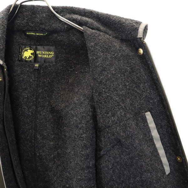 HUNTING WORLD ハンティングワールド イタリア製 ステンカラーコート 40 カーキ レディース