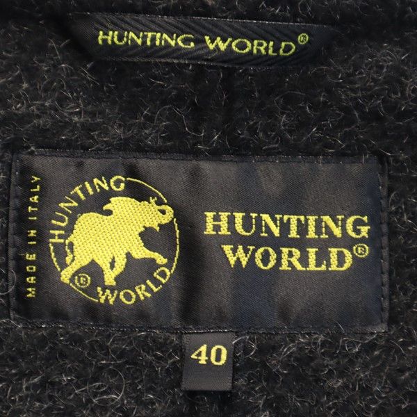 HUNTING WORLD ハンティングワールド イタリア製 ステンカラーコート 40 カーキ レディース