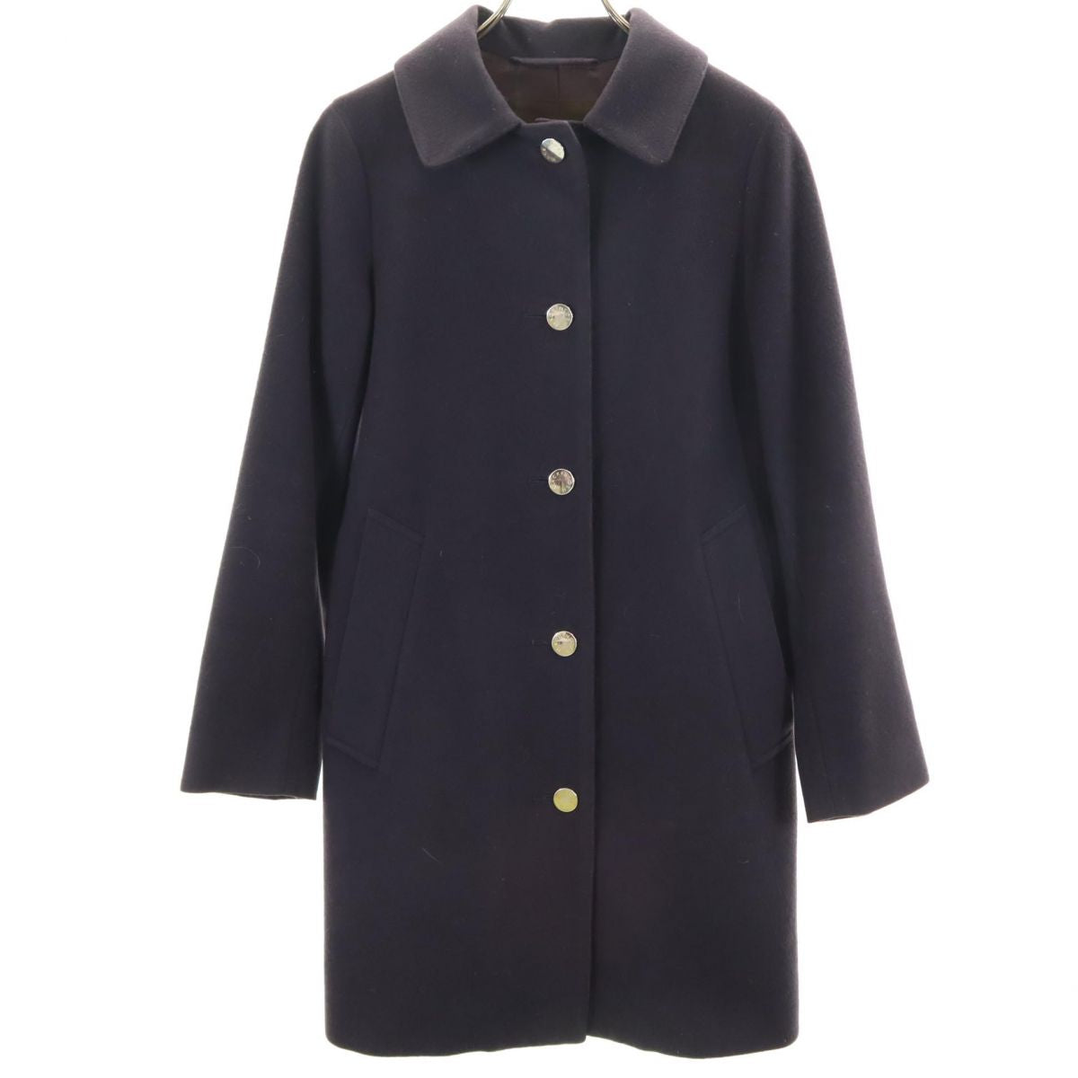 Mackintosh マッキントッシュ スコットランド製 ウール ステンカラーコート 32 ネイビー レディース