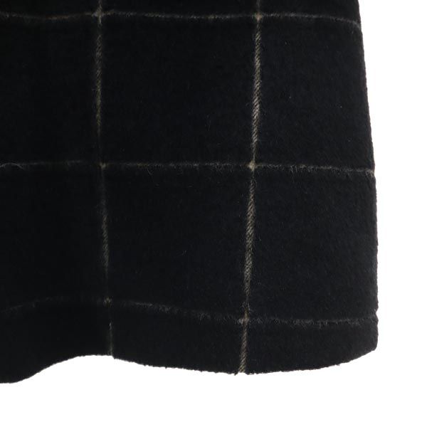 N.HOOLYWOOD エヌハリウッド チェック ウールブレンド ステンカラーコート 36 ブラック系 メンズ