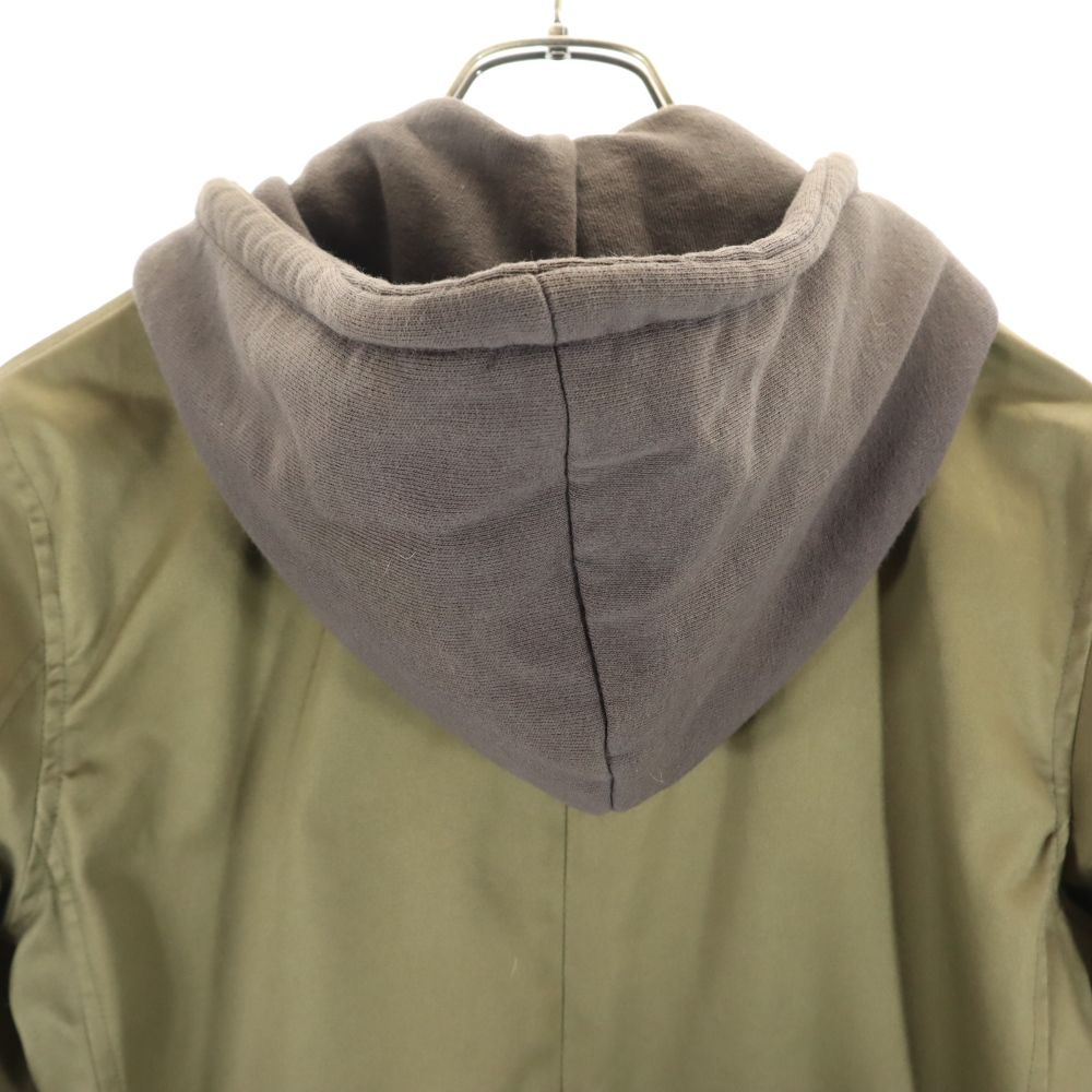 wjk reluxe ダブルジェーケーリラックス 日本製 2way ミリタリーコート S カーキ スウェット フード メンズ