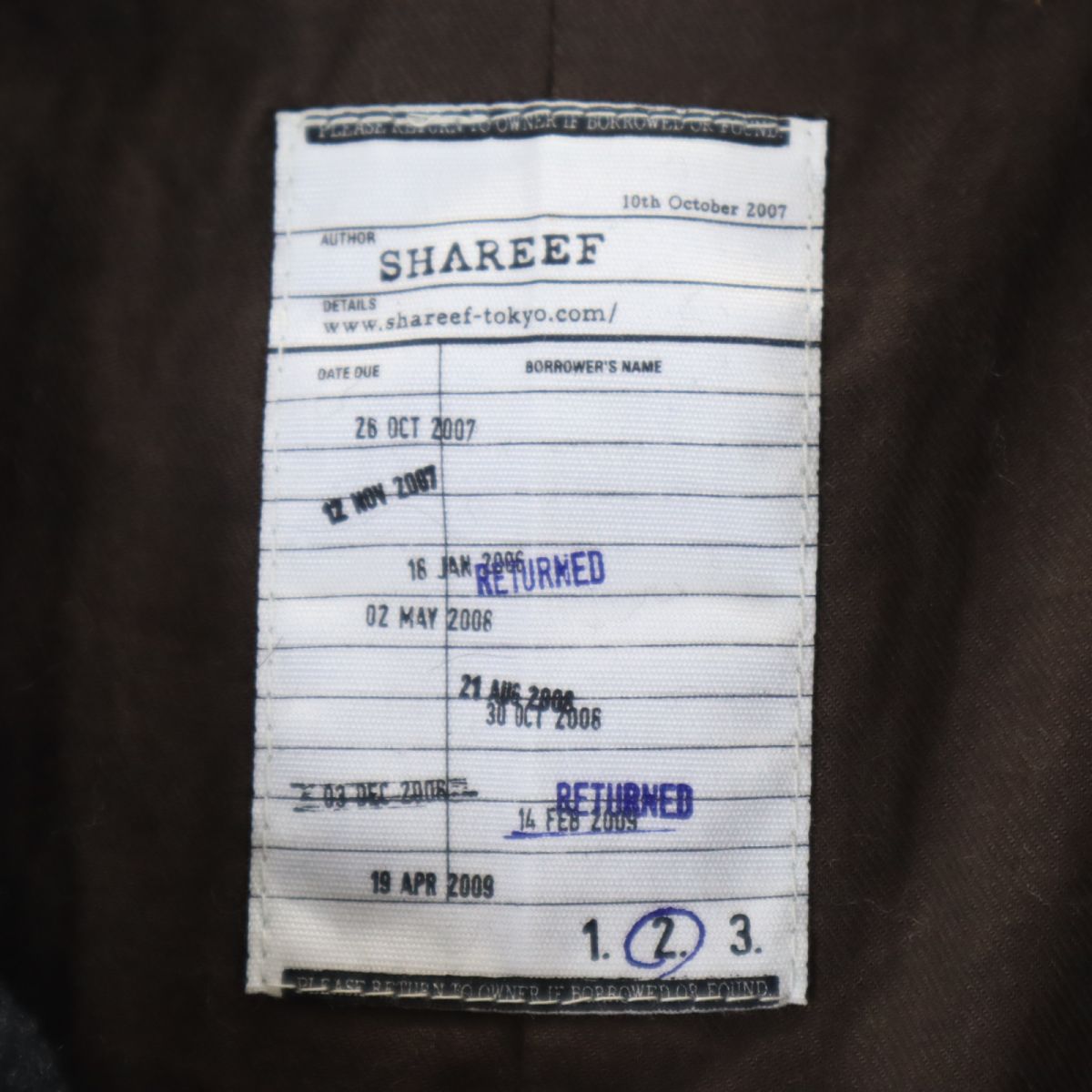 SHAREEF シャリーフ 日本製 ウールコート 2 ネイビー ファー フード メンズ