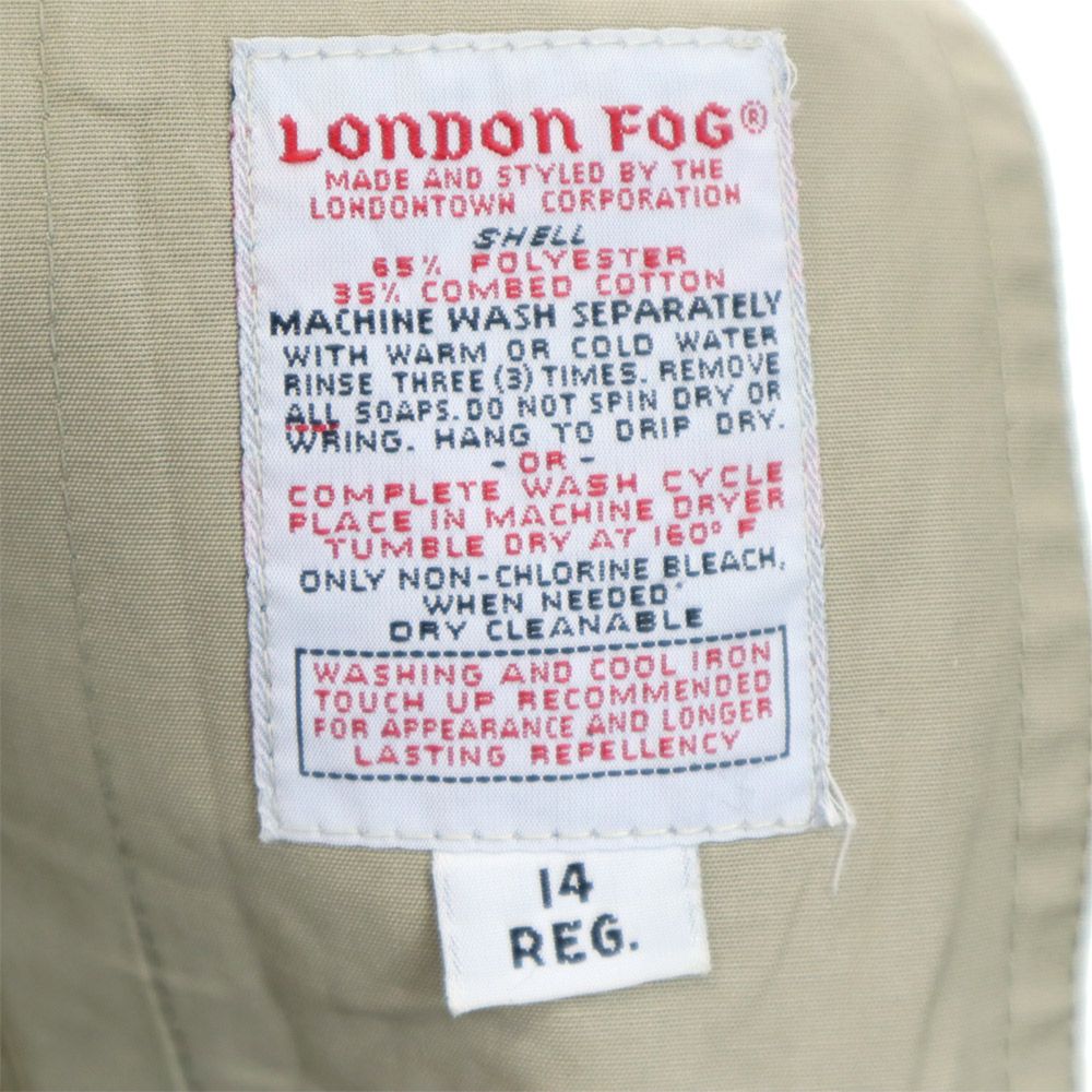 LONDON FOG ロンドンフォグ 80s 90s USA製 オールド ライナー付き ステンカラーコート 14 ベージュ レディース