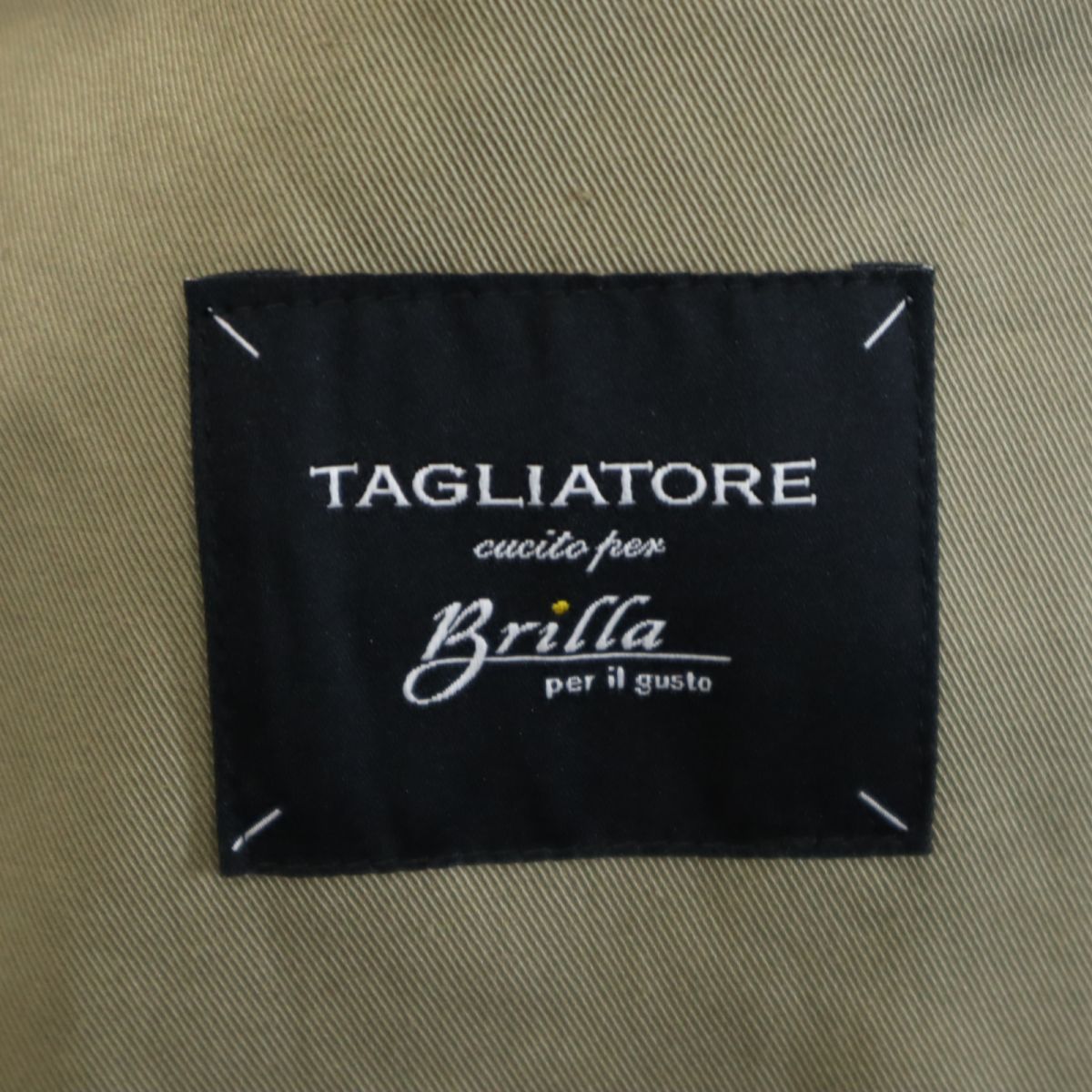 TAGLIATORE タリアトーレ イタリア製 トレンチコート 44 カーキ系 メンズ
